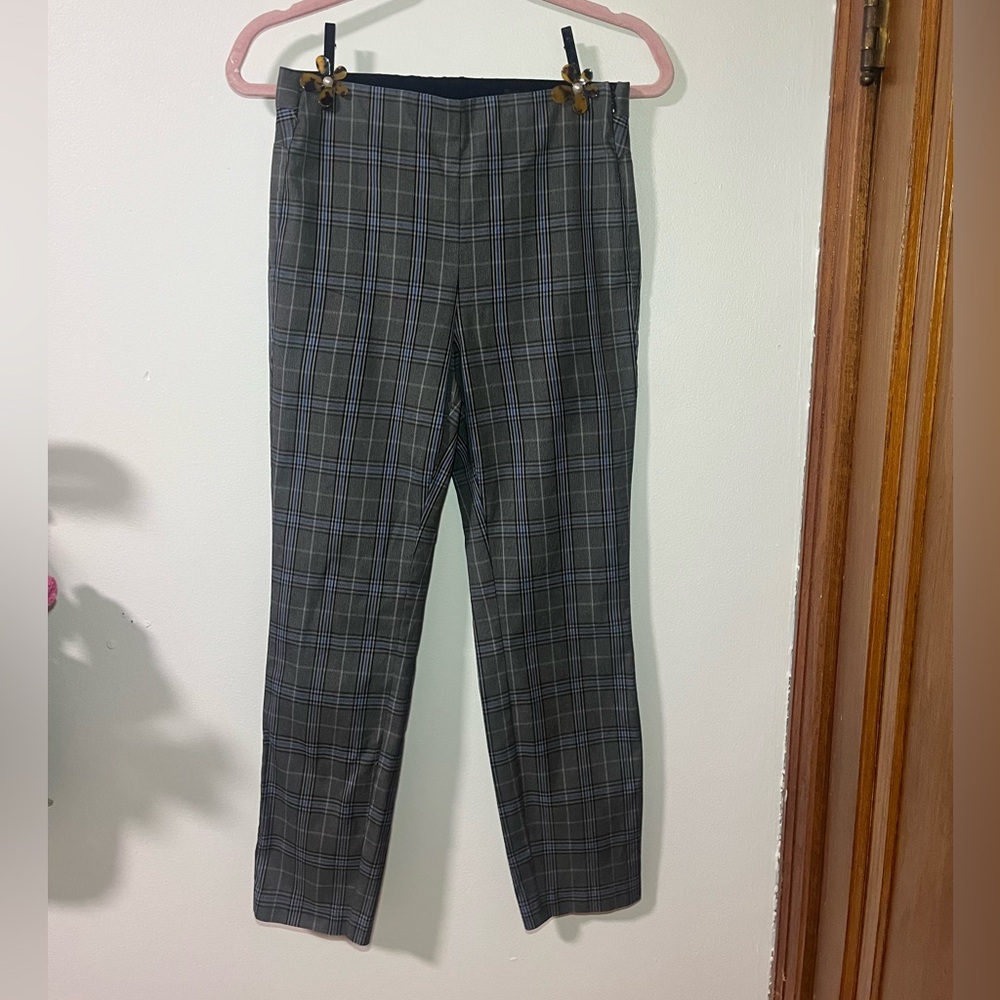 Rag & Bone Black and Gray Plaid Pants